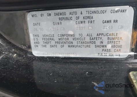 2006 Suzuki Verona from USA, damaged, VIN KL5VJ56L76B185653